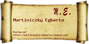 Martiniczky Egberta névjegykártya